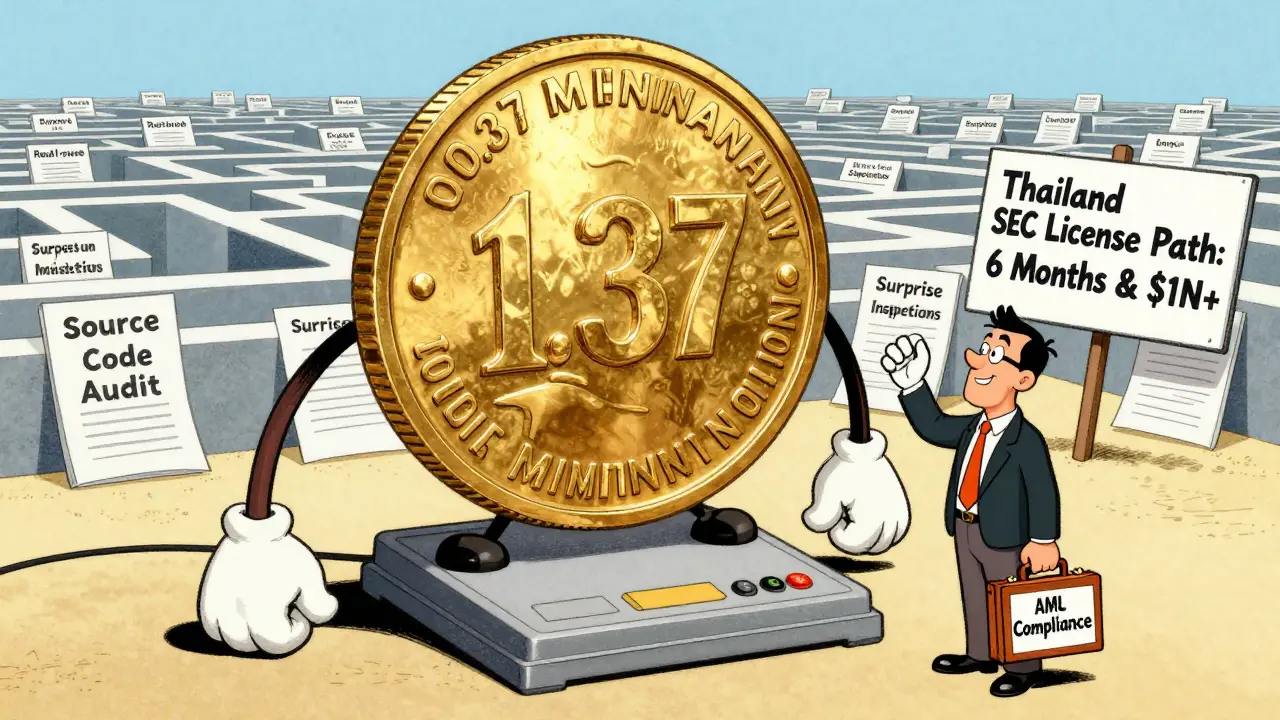 Tiny applicant overwhelmed by massive compliance costs and paperwork to obtain Thailand's crypto exchange license.