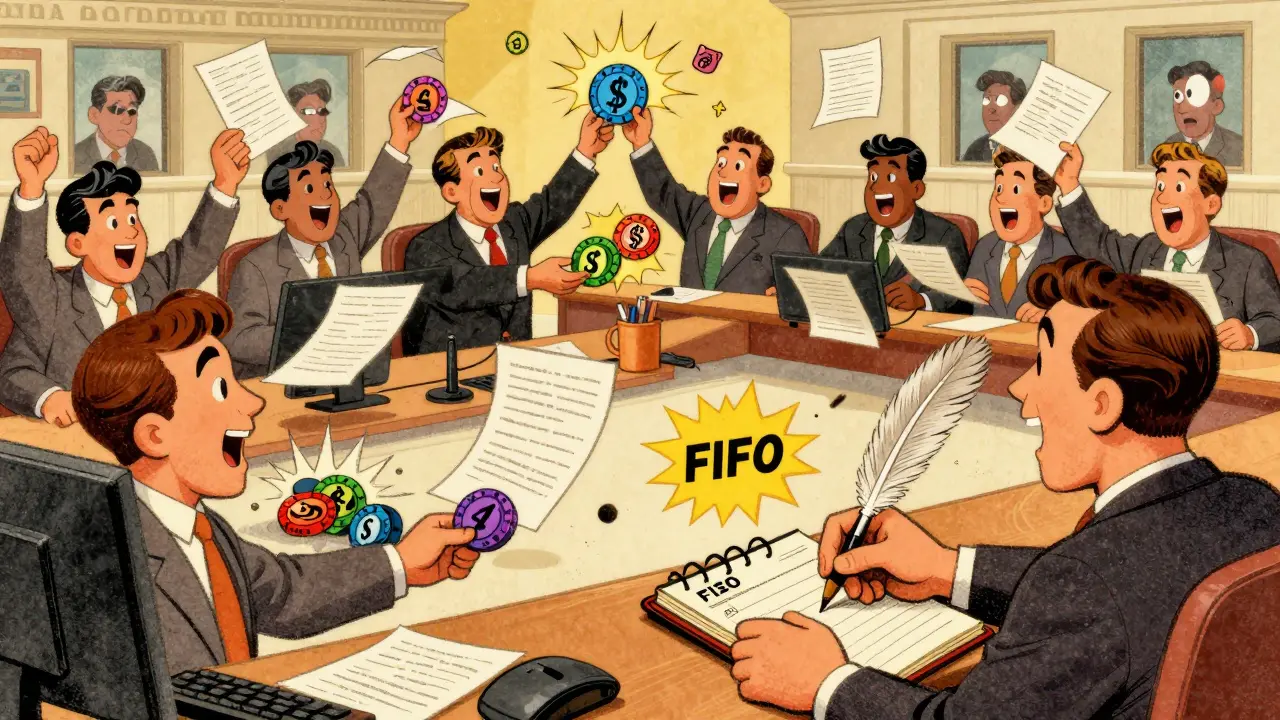 Chaotic crypto trading with paperwork explosions and record keeping