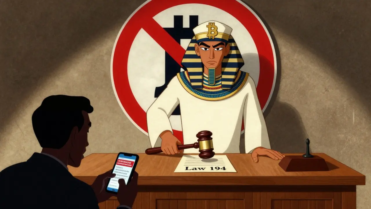 Egypt's Crypto Ban: Imprisonment Penalties for Promotion Under Law 194 of 2020