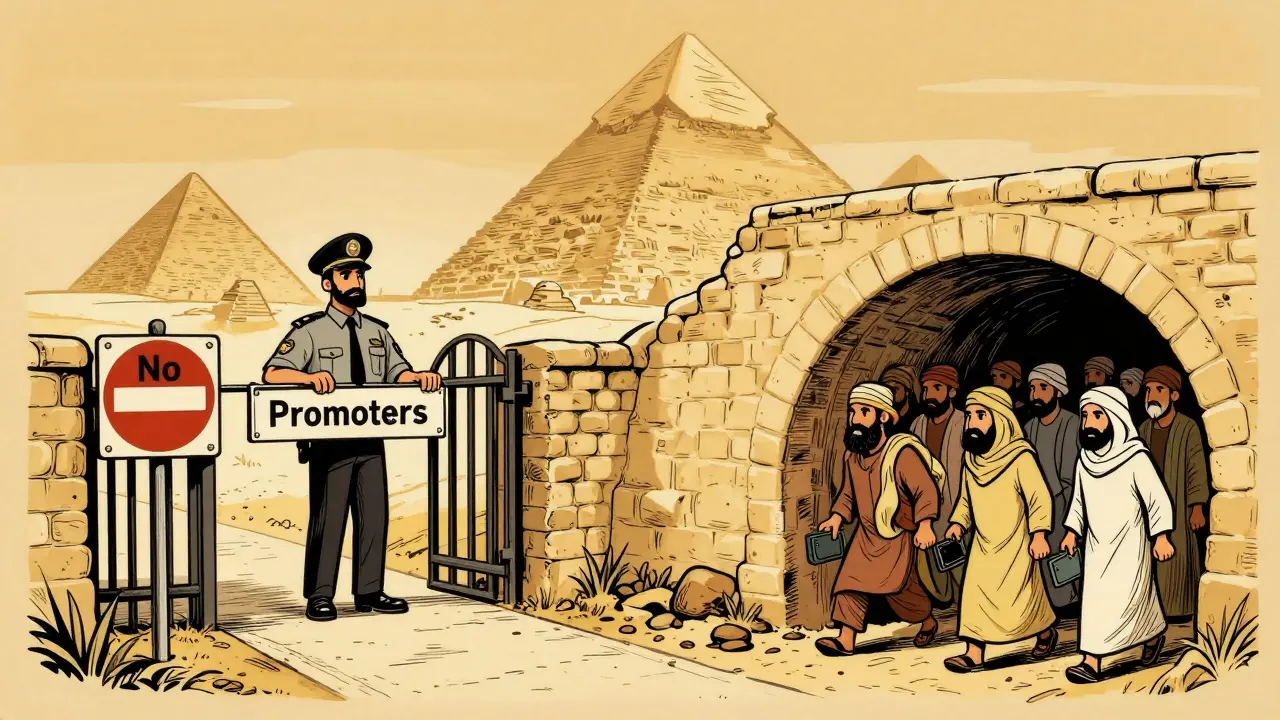 Illustration showing strict bans vs secret crypto use in Egypt