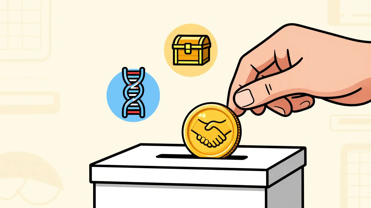 VITA token transforming into voting ballot with icons