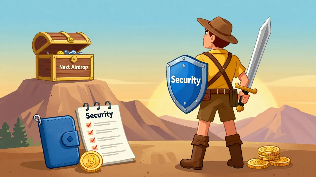 Adventurer preparing for next crypto opportunity with security tools