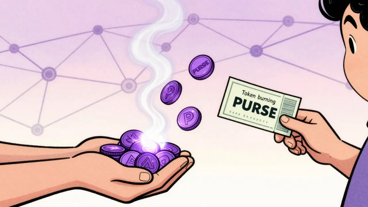 Glowing coins turning into smoke to illustrate token burning and scarcity
