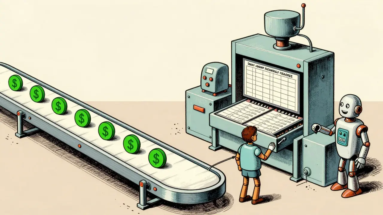 Vintage cartoon showing hybrid swap mechanisms