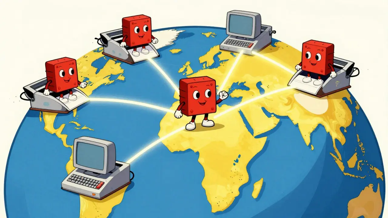 Data copies distributed globally via IPFS network nodes