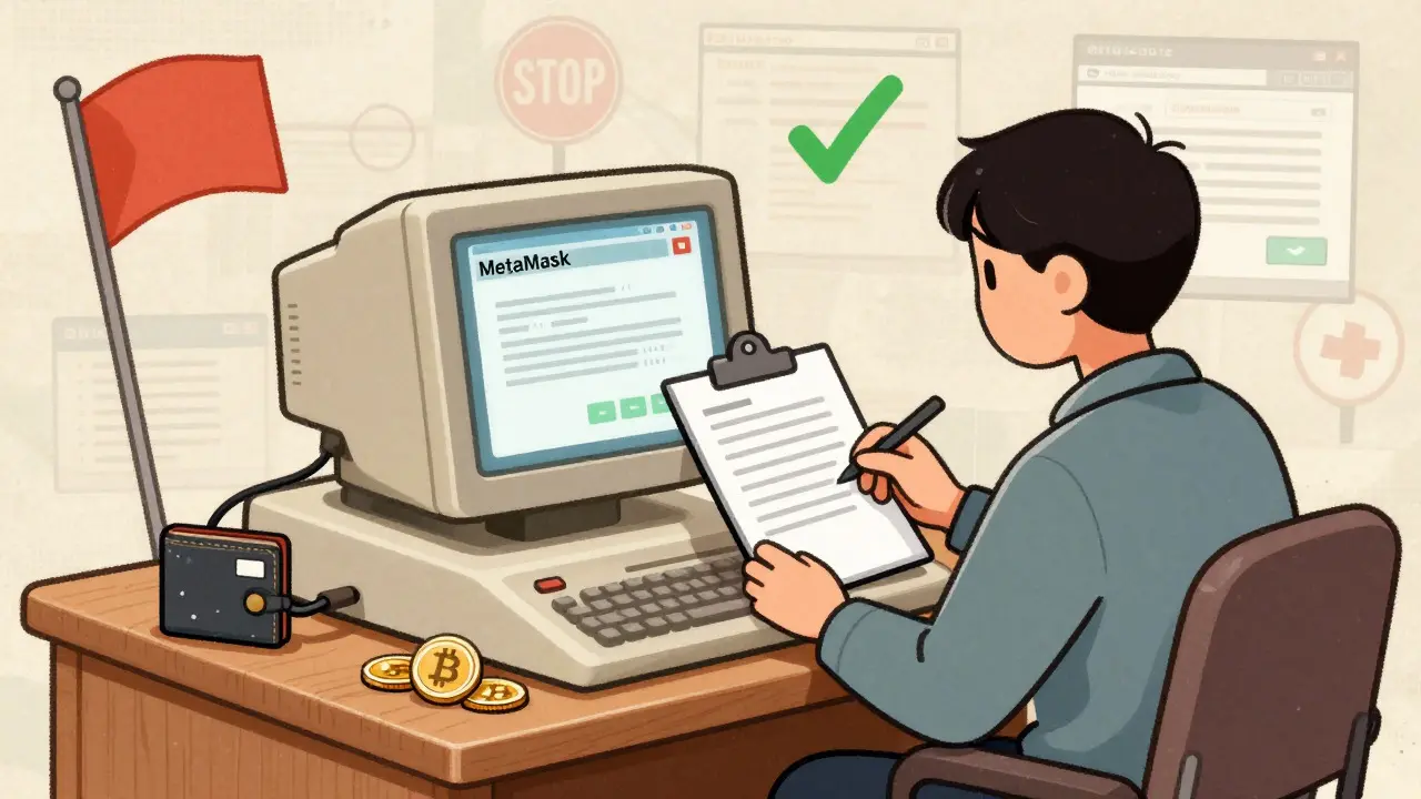 User verifying contract addresses and preparing wallet for safe claim