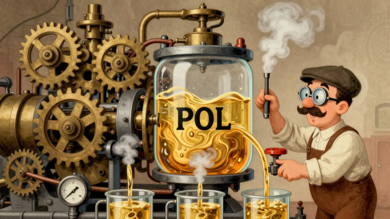 An engineer operating a brass mechanical engine with a golden liquid tank, symbolizing efficient liquidity management.