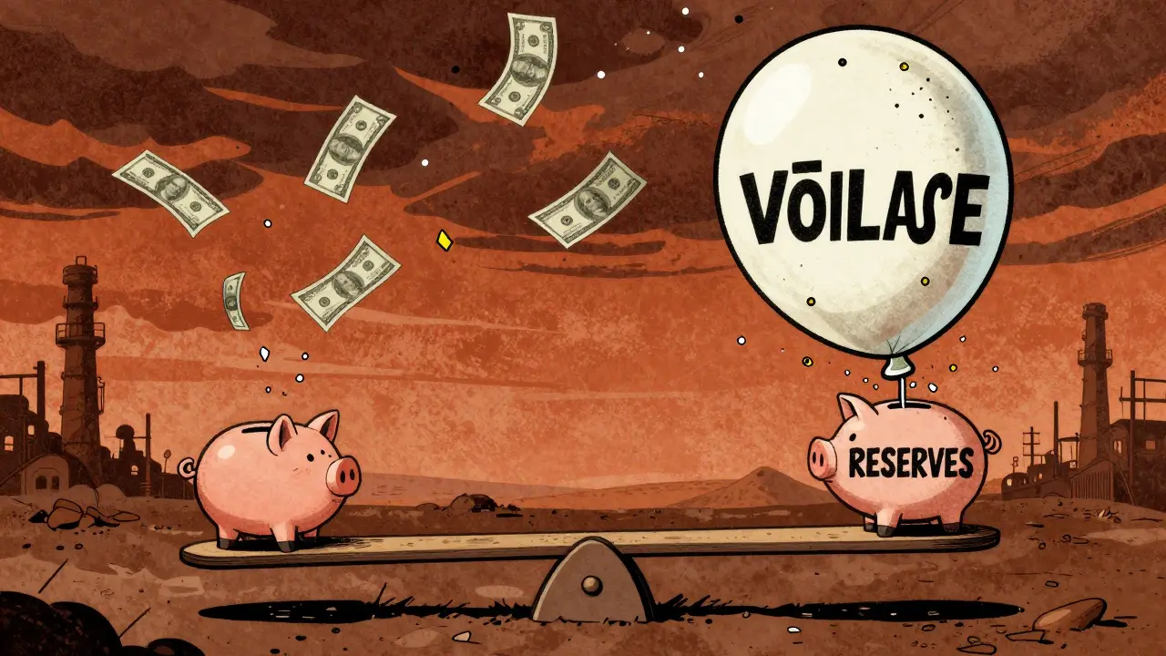 Cartoon seesaw showing inflated trading volume outweighing real user reserves