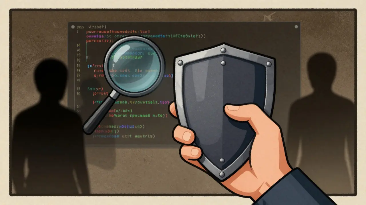 User holding hardware wallet shield against crypto security threats